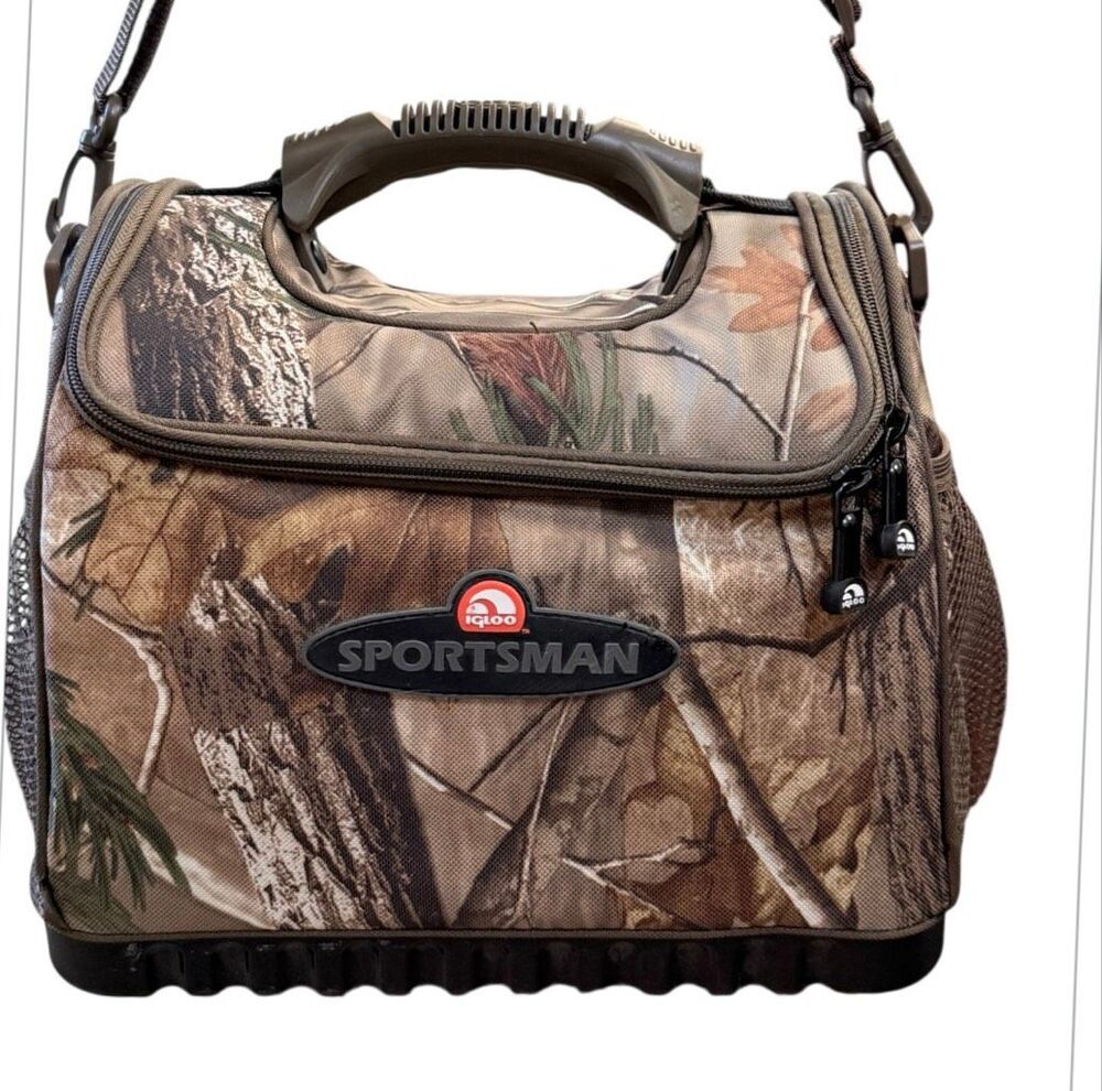 Igloo Realtree Camo Cooler Bag Sportsman Camping Hunting Fishing Adjustable Stra